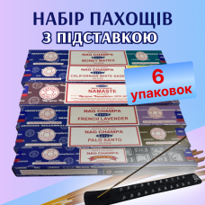 Набор NagChampa Blue Аромапалочки для дома 12 шт и Подставка фото