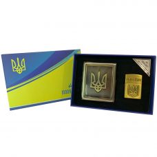Портсигар на 20 сигарет и Зажигалка Украина Герб