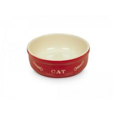 Миска для кошек керамическая Красно-Бежевая 240мл Нобби Красно-Бежевая