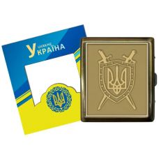 Портсигар на 20 сигарет Украина Герб Меч фото