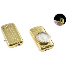 Зажигалка карманная с часами Турбо пламя Gold картинка Зажигалка карманная с часами Турбо пламя Gold фото
