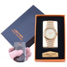 USB зажигалка с часами в подарочной упаковке LIGHTER Cпираль накаливания