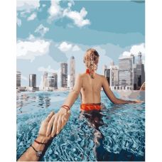 Картина по номерам "Следуй за мной. Басейн в дубае"