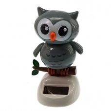 Сова Танцует, Статуэтка на Солнечной батарее 10,5х6х6 см Серая фото