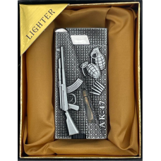 Зажигалка Газовая Lighter Military Silver фото