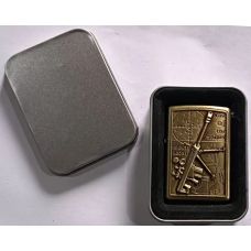 Бензиновая Зажигалка Пулемет Золотая