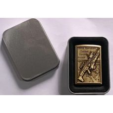 Бензиновая Зажигалка Пулемет Золотая Тип 2