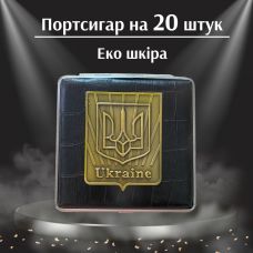 Портсигар на 20 сигарет, Герб Украины Patriot Black фото
