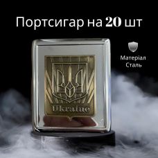 Портсигар на 20 сигарет, Герб Украины Silverado фото