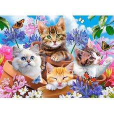 Пазлы Коты в Цветах 70 элементов фото