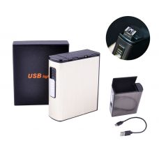 Портсигар на 20 сигарет и USB Зажигалка (Подарочный) Shell Sun фото