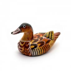 Утка Расписная, Деревянная Статуэтка 10,5х6х5 см