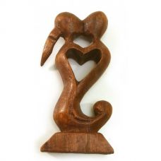Статуэтка Пара Целуется Сердце, Дерево (15х8х2.5 см)