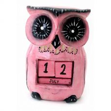 Настольный Календарь Сова Розовый, 13х6х8 см Деревянный