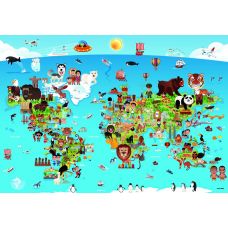 Пазлы Мультипликационная Карта Мира 260 Элементов фото