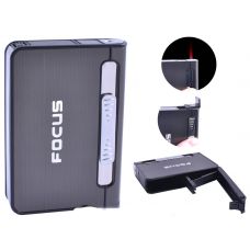 Портсигар на 12 сигарет и Зажигалка (Подарочный) Vodoo Black