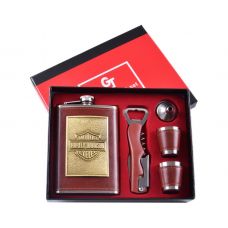 Набор 5в1 Подарочный Фляга, Рюмки, Лейка, Нож Harley Davidson Motor