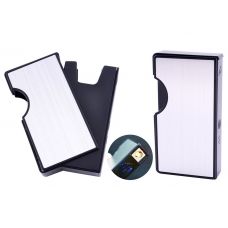 Портсигар на 10 сигарет и USB Зажигалка (Спираль) Silver