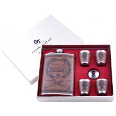 Подарочный Бокс 6в1 Фляга, Стопки, Лейка Лучший Охотник Набор