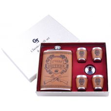 Подарочный Бокс 6в1 Фляга, Стопки, Лейка Best Охотник Набор