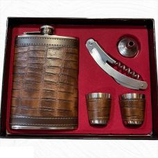 Набор 5в1: Фляга, Стопки, Лейка, Нож, Подарочный Бокс Brownstone
