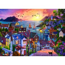 Пазлы "Прибрежный город на Закате", 1000 Элементов