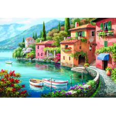 Пазлы "Деревня на Берегу Озера", 2000 Элементов