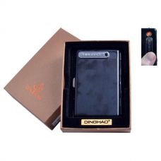 Портсигар на 10 сигарет и Зажигалка USB, Черная