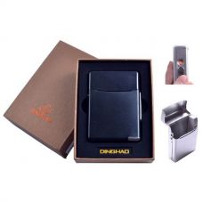 Портсигар на 20 сигарет и Зажигалка USB, Mystic Black (Под сигаретную пачку)