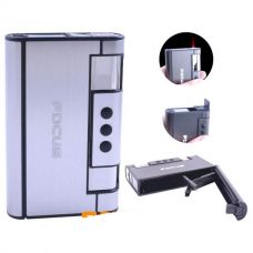 Портсигар на 8 сигарет и Зажигалка Газовая, Silver Shadow