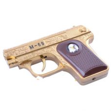 Зажигалка сувенирная Пистолет M-69 (Турбо пламя) №XT-1609 Gold