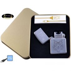 Электроимпульсная зажигалка в металлической упаковке JIN LUN (USB) Type B