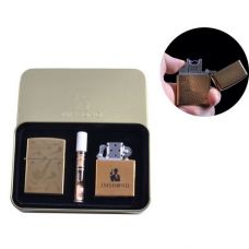 Электроимпульсная (USB) + бензиновая зажигалки в подарочной коробке + мундштук "Курительная трубка" Набор