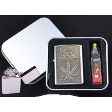 Зажигалка бензиновая в подарочной упаковке Конопля