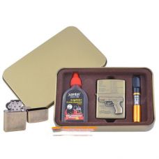 Зажигалка бензиновая в подарочной коробке (Баллончик бензина/Мундштук) Пистолет 12