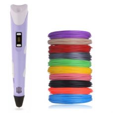 3D Ручка с LCD Дисплеем, 109 Метров, 13 Цветов Пластика, Разноцветный набор, Purple