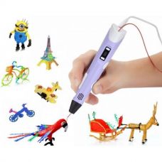 3D Ручка с LCD Дисплеем, 119 Метров, 14 Цветов Пластика, Разноцветный набор, Purple