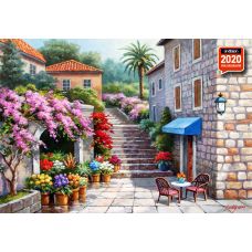 Пазлы "Магазин цветов весной", 260 Элементов