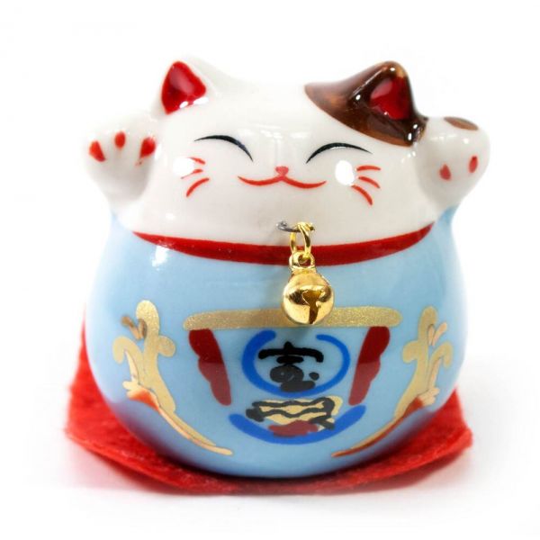 Кошка Манэки нэко голубая 5х5х5 см Статуэтка
