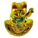 Кошка Манэки нэко машущая лапой на чаше богатства 13,5х9,5х6.5 см Статуэтка