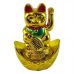 Кошка Манэки нэко машущая лапой на чаше богатства 13,5х9,5х6.5 см Статуэтка