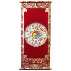 Панно красное "Мандала"  (80х30 см)