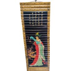 Панно бамбуковое "Девушка с лютней" (24х65 см)