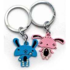 Брелоки для влюбленных (Q) "Зайчики" сине-розовые