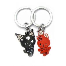 Брелоки для влюбленных (Q) "Киси" черно-красные