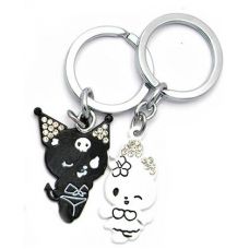 Брелоки для влюбленных (Q) "Киси" черно-белые