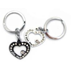 Брелоки для влюбленных (Q) "Сердечки" черно-белые Type B