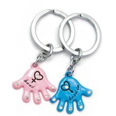 Брелоки для влюбленных (Q) "Руки" сине-розовые