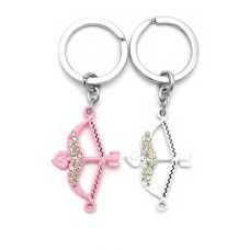 Брелоки для влюбленных (Q) "Лук" бело-розовый