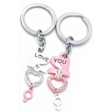 Брелоки для влюбленных (Q) "Сердечки" белый-черный